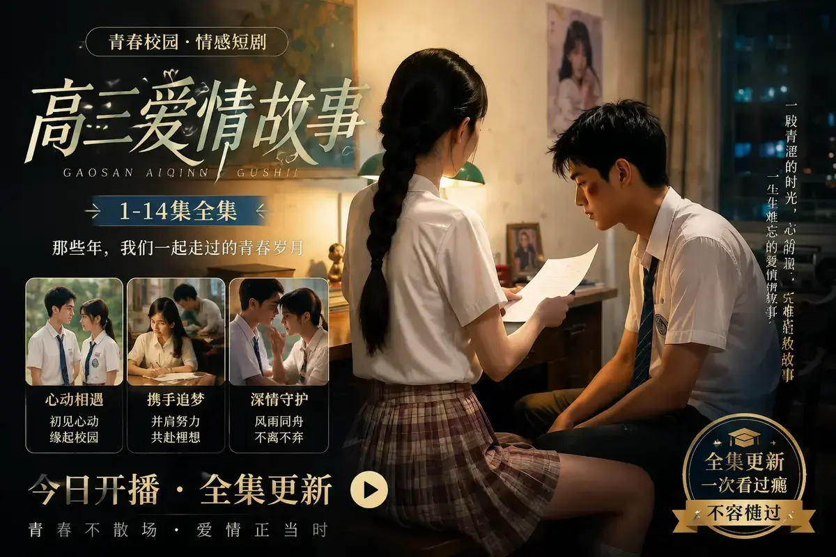 AI短剧《高三爱情故事》高清完整版在线观看 林澈苏晚晴校园恋曲 中字无删减全集-免费流畅播放 百度网盘下载资源-高三爱情故事全集免费看